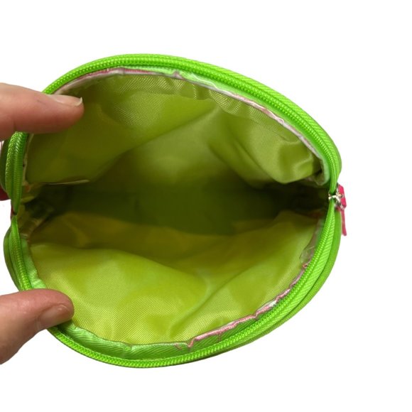 Once Upon A Rose Cosmetic Zip Closure Pouch Set Of 3 Pink Green Polka Dot Bags - Picture 7 of 11